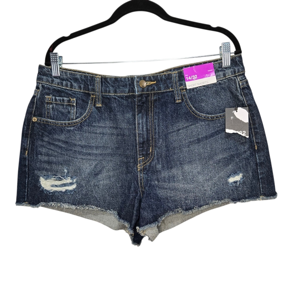 Mossimo Denim Blue Women's High Rise Short Shorts SIze 14/32
